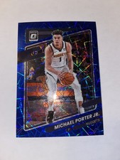 2021-22 Panini Donruss Optic Michael Porter Jr. Blue Velocity Prizm SP Card #7