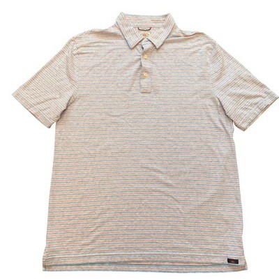 Faherty Men's Short Sleeve Movement Striped Short Sleeve Polo Shirt Size L
