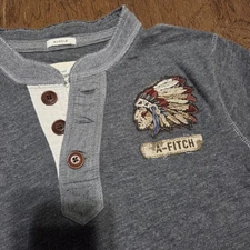 Vintage Y2K Abercrombie & Fitch Henley Shirt Men’s XL Muscle Indian Native