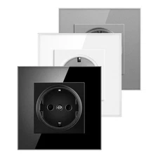 86 Type Crystal Glass Wall Panel Power Socket 16A European Standard Power Socket