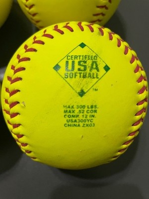 Boîte De 12 Balles De Softball Baden Fire Slowpitch 12" - 375 Compression, 0.44 COR - Occasion