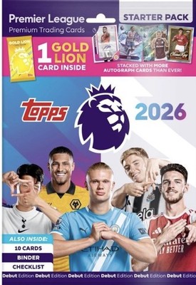 2025-26 Topps Premier League Soccer Debut Starter Pack (Album + 10 Cards)