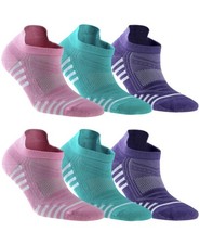 Womens Bamboo Low Cut ANKLE SOCKS with Heel Tab Thin Athletic 6 pair Comfort Fit