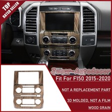 Center Console Navigation Gps Panel Trim Cover For Ford F150 2015-20 Wood Grain