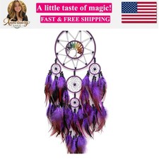 Purple Large Dream Catcher Wall Decor Crystal Tree of Life Dream Catchers Han...