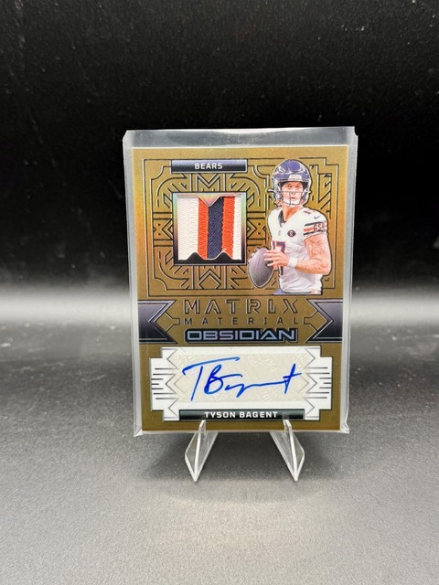 2024 Panini Obsidian Tyson Bagent #MMA-TBT Matrix Material Auto Gold Etch 07/10