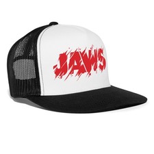 Jaws Distressed Red Logo Trucker Hat