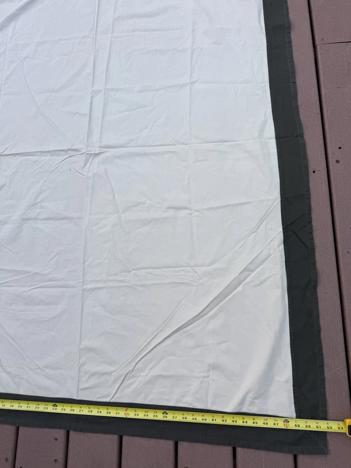 Ralph Lauren Chino Table Cloth White Green Border 65” X 52” - Image 4 of 4