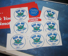 Thank you for not smoking & Kiss me I don't smoke STICKERS LOT OF 13 & pinback — photo 2