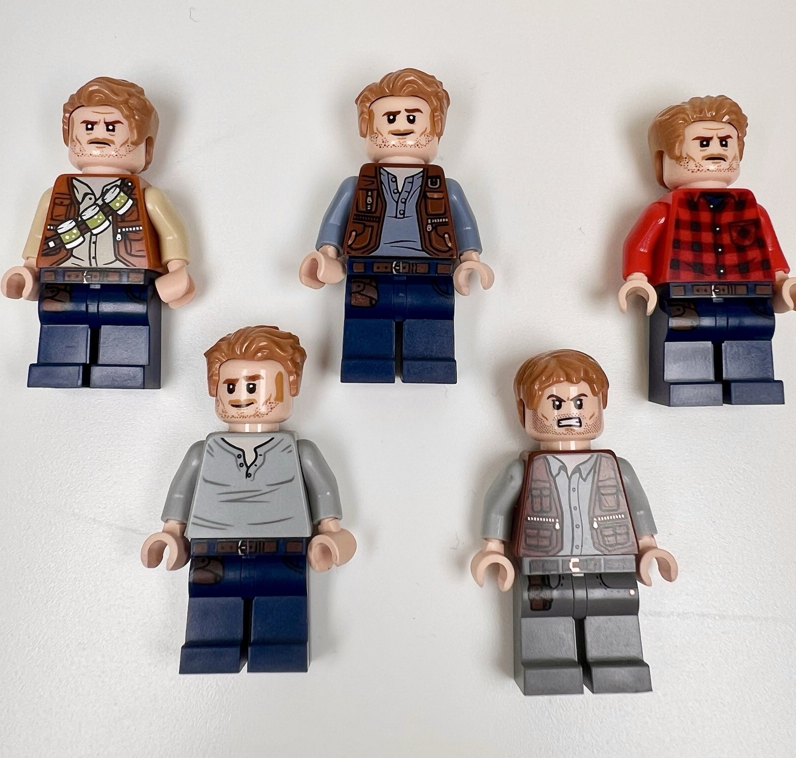 LEGO Jurassic World Owen Grady Minifigures Lot of 5