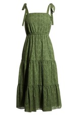 Jason Wu Womens Tiered Eyelet Midi Dress 0 Guacamole - NWT $695