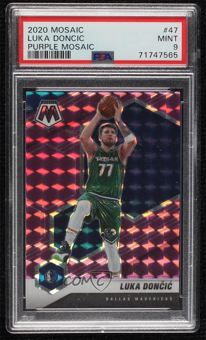 2020-21 Panini Mosaic Purple Prizm 48/49 Luka Doncic Dončić #47 PSA 9 MINT hs9