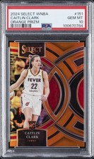 2024 PANINI SELECT WNBA ORANGE PRIZM #151 CAITLIN CLARK ROOKIE RC 82/125 PSA 10