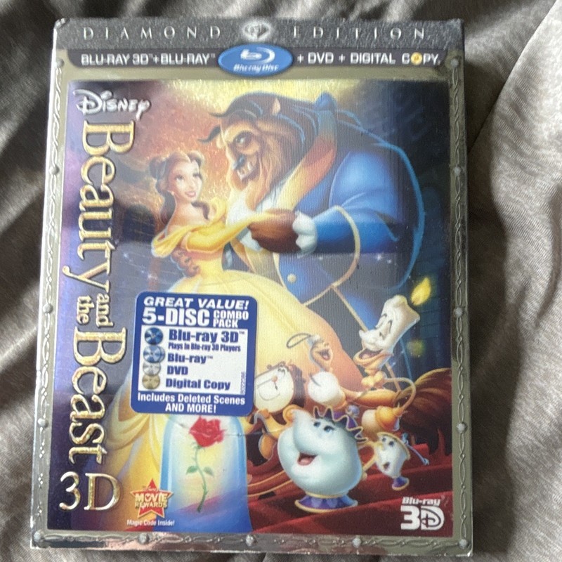 Disney Beauty and the Beast Diamond Edition Blu-ray 3D DVD Digital Copy 5-Disc