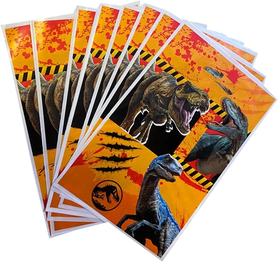 Sacolas de presente de dinossauro 30 peças: sacolas de presente de festa com tema de dinossauro, 9,8X6,3 polegadas, laranja - Imagem 4 de 4