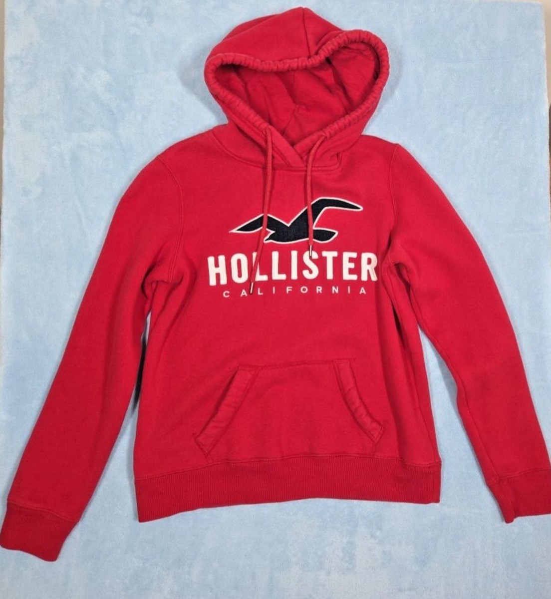 Hollister パーカー レッド Sサイズ 古着 archive Hollister California Red Embroidered Logo Pullover Fleece Hoodie