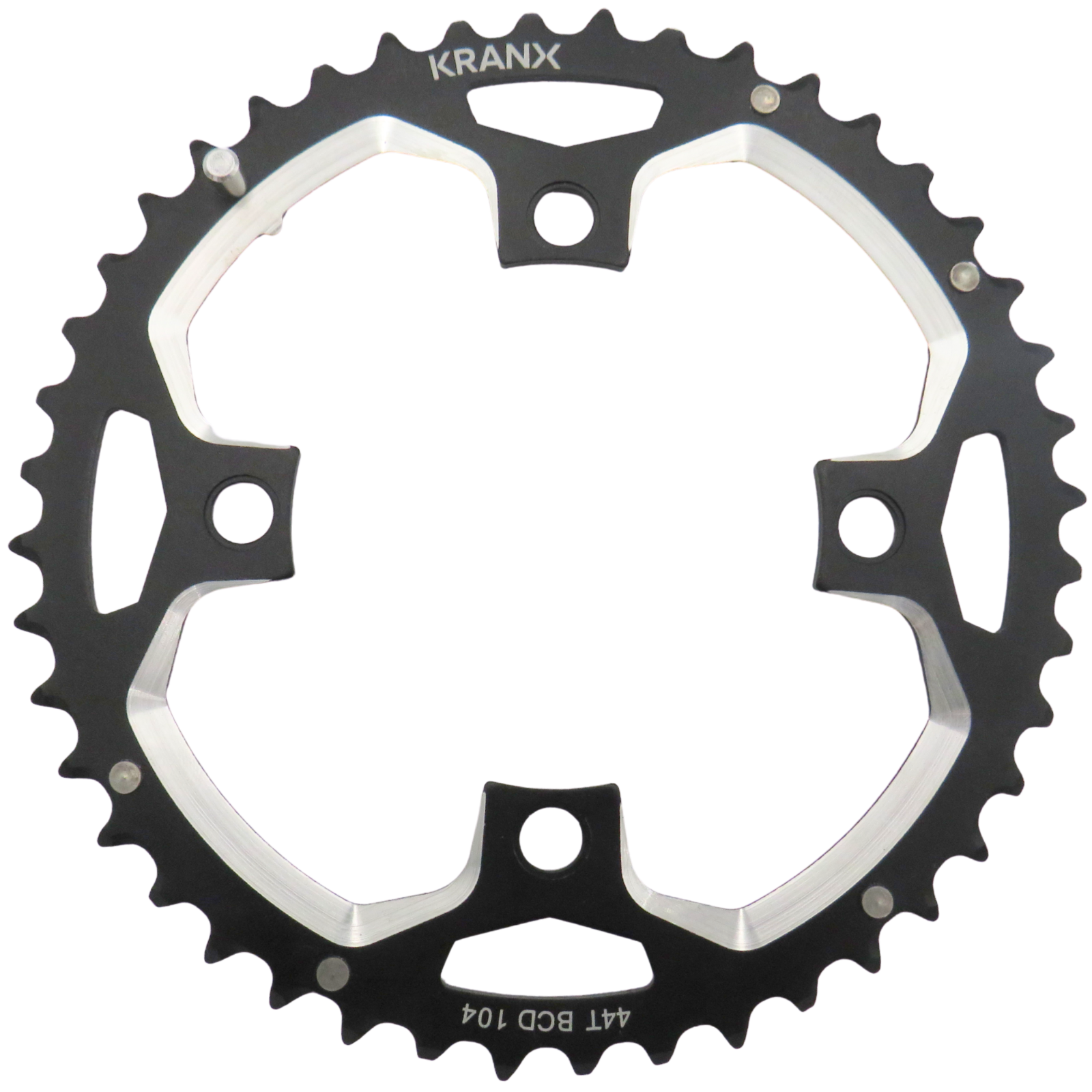 Kranx MTB Chainring 44 Tooth Narrow-Wide 9/10 Speed 104mm BCD 4 Arm Mounting