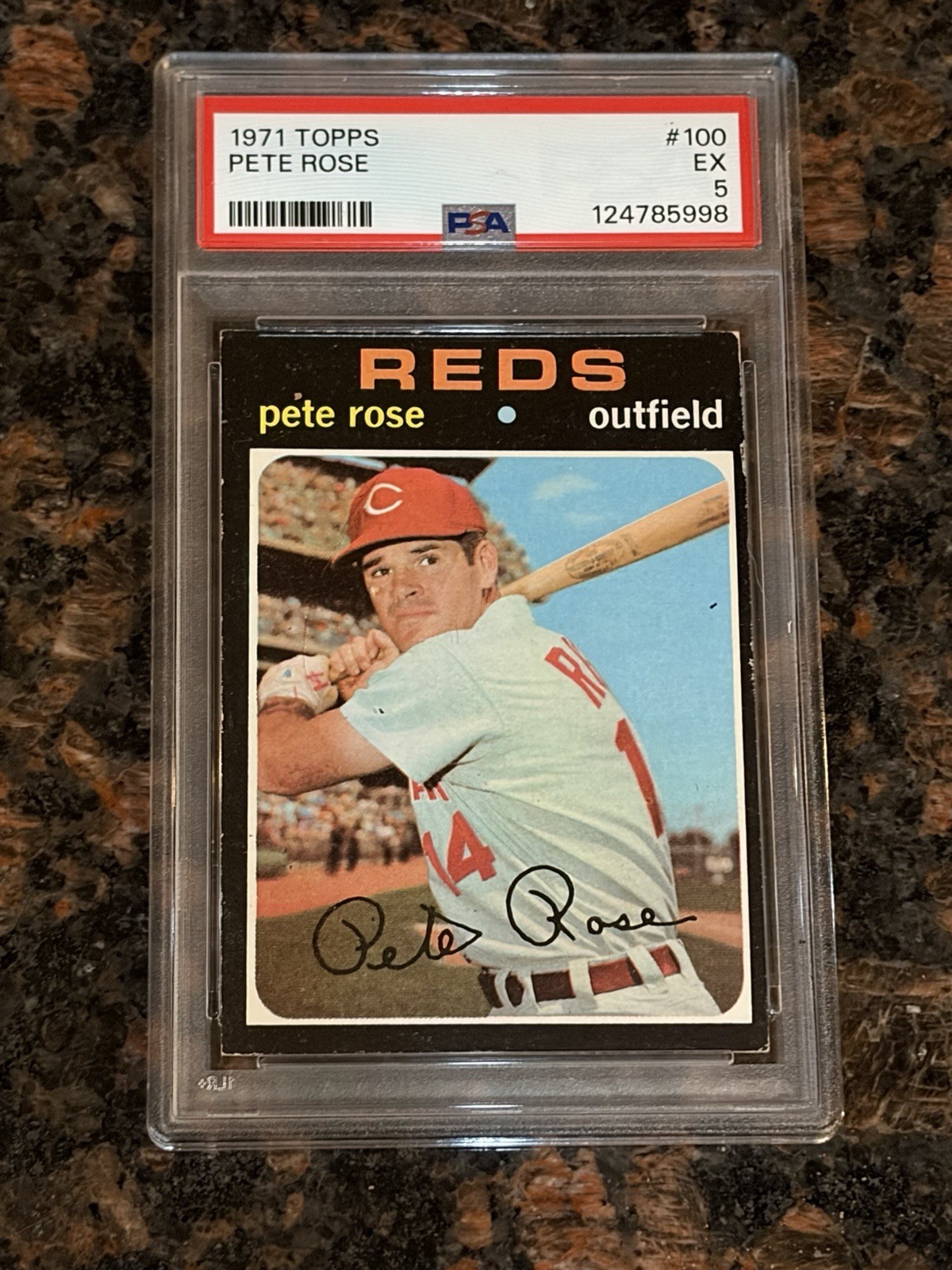 1971 Topps Pete Rose #100 Baseball Card PSA 5