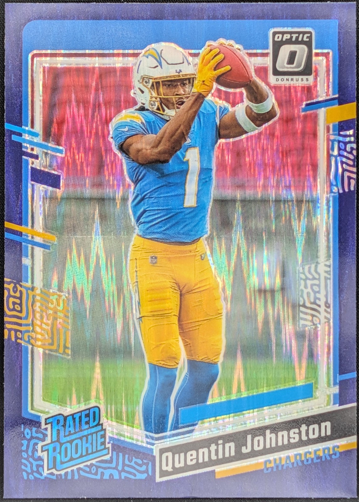 2023 Donruss Optic Purple Shock #265 Quentin Johnston Los Angeles Chargers RR