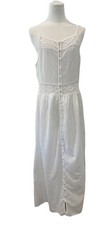 Society Amuse White Lace Cotton Boho Hippie Beachy festival Maxi Dress Size Med