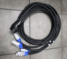 socapex power Break-in cable 19 pin female to 6 powerCon Grey 6 ft Breakin 