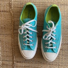 Zapatillas bajas Converse turquesa y lima doble lengua para hombre 6,5 mujeres 9