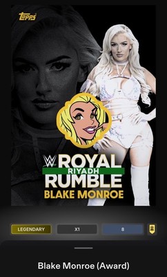 WWE Topps Slam Royal Rumble DIGITAL Blake Monroe Award Legendary 8 CC