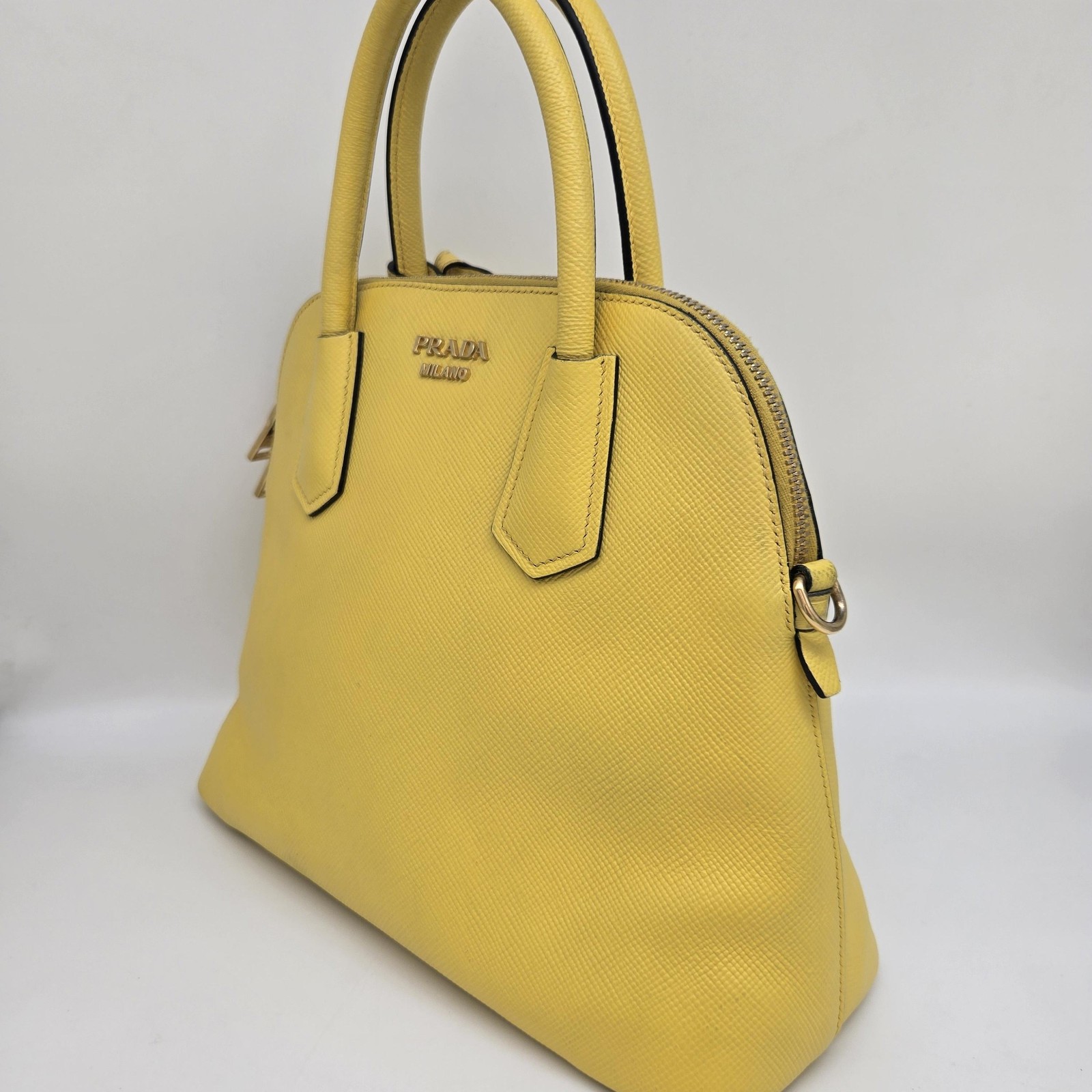Prada Red Saffiano Leather Medium Dome Satchel Bag - ## image 3