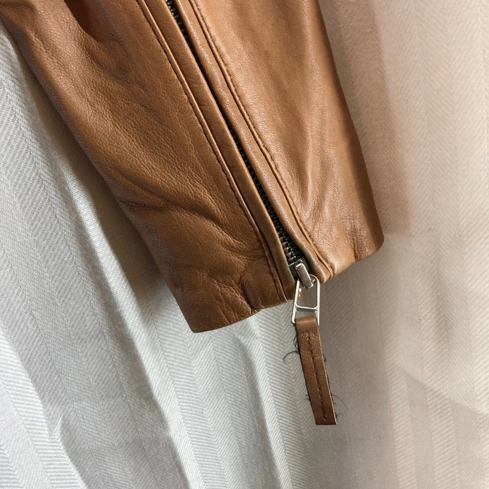 Chaqueta Moto BOD & CHRISTENSEN Cuero Marrón Para Mujer Talla S Estilo Motociclista Foto 4 de 4