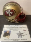 Joe Montana Signed Mini Helmet Hologram COA & Certificate 49ers w/ Case