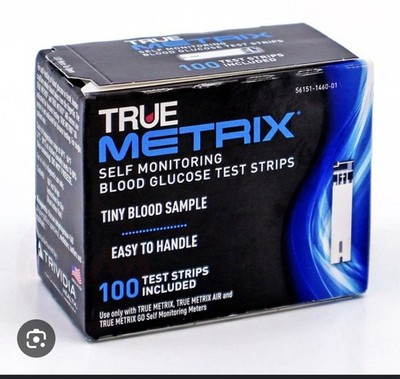 TRUE METRIX TEST STRIPS BOX Qty 100 STRIPS  EXP.  11/25/27