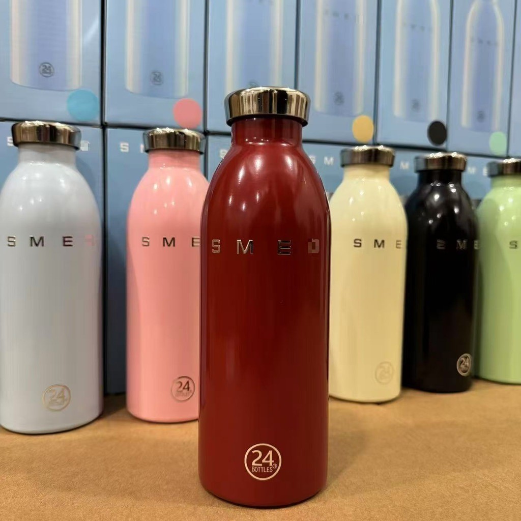 SMEG × 24Bottles Clima Bottle 500ml Stainless Steel + FREE Waist