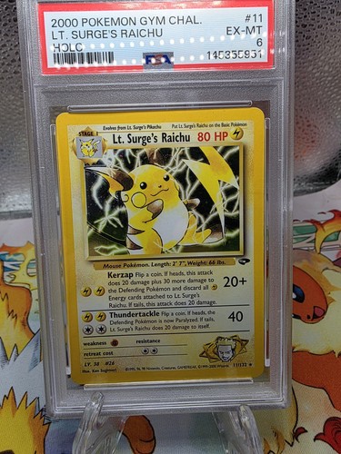 Lt. Surge's Raichu (Unlimited) graded PSA 6 for sale on eBay