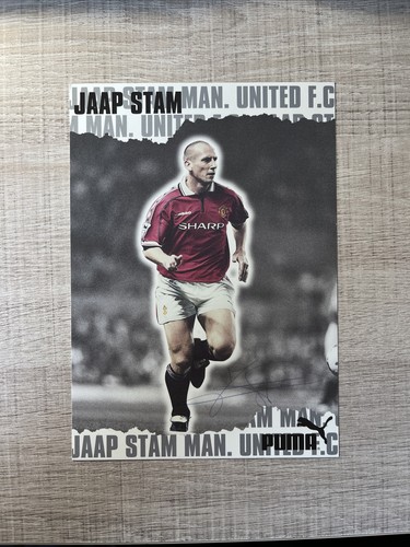 Jaap Stam Manchester United Puma Signed Club Card - Zdjęcie 1 z 1