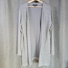 Womens Grey Open Long Cardigan Gray Size XL