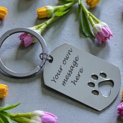 Personalisierter Schlüsselanhänger mit Pfotenabdruck Gravur mit beliebiger Nachricht Hund Katze Haustier Geschenke
