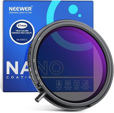 67mm True Colors Variabler ND Filter ND2-ND32 & CPL, 2 in 1 einstellbare Neut...