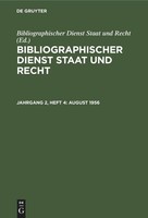 August 1956 Bibliographischer Dienst Staat Und Recht