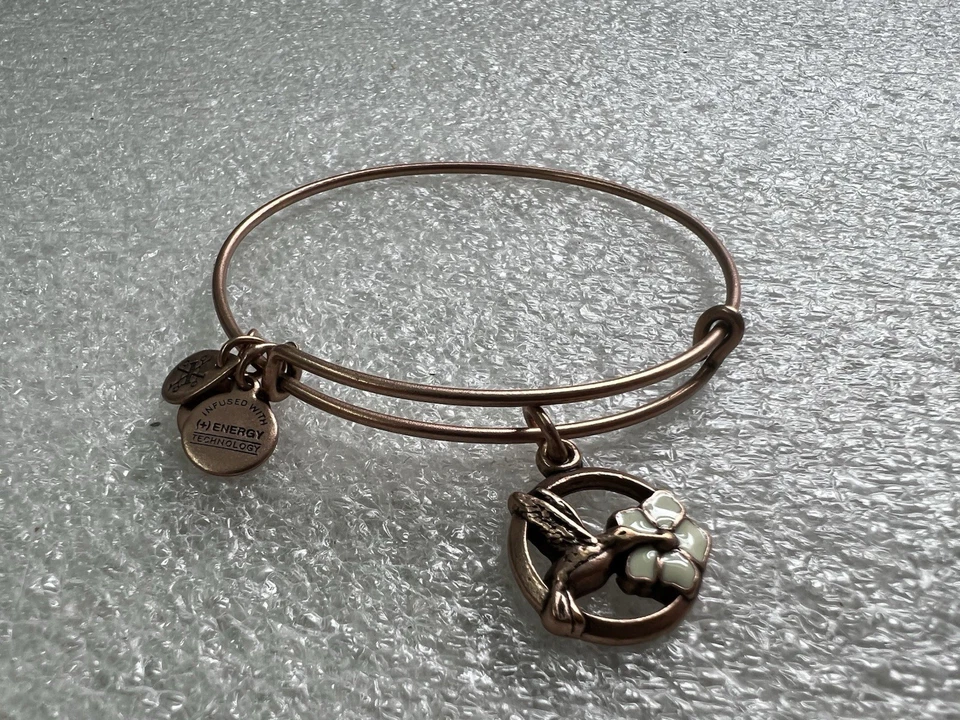 Brazalete Alambre Expandible Balance Alex and Ani Rafaeliano Oro Rosa "COLIBRÍ" Foto 2 de 3