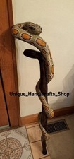 Snake design wooden walking stick hand carved for men women walking cane gift g2