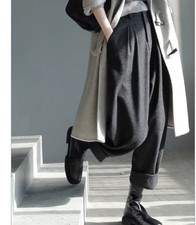 Japanese women's Harem pants woolen wide-leg pants casual Autumn winter