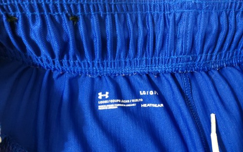 Under Armour Heat Gear Men's Royal Blue & White Basketball Shorts - Sz L - Picture 4 of 4