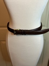 Vintage Brown Coach Leather USA Cowhide Belt Brass 32
