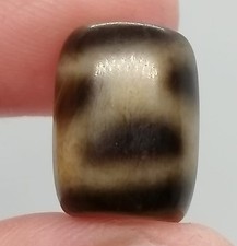 Old Banded Agate Dzi Style Bead Brown Black Pattern Barrel Rare