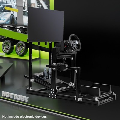 Hottoby 4080 Aluminum Racing Sim Cockpit With TV Stand Fits Logitech G920 G923