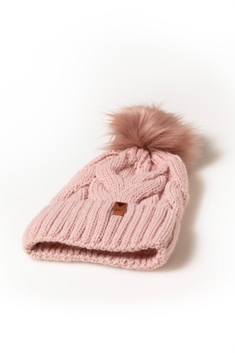 Gorro de invierno forrado para mujer con pompón estampado de punto polar extra grueso ¡Nuevo! - Imagen 9 de 20