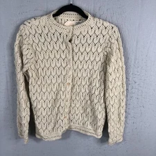 Vintage Carol Brent Montgomery Ward Cardigan Tan Granny Core Retro Office Japan