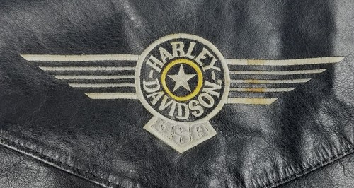 Vintage Womens Medium HARLEY DAVIDSON Leather Biker Riding Vest Black Snap *READ - Picture 6 of 18