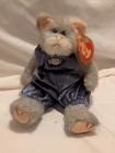 TY Beanie Babies "Whiskers" Cat Vintage 1993 New With Tags Toy Plush Gray Blue