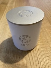 ESPA Empty Candle Glass Jar 410g & Unused Lid, White Glass, For Up cycle Crafts